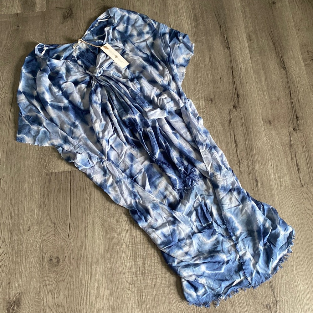 Blue Tie Dye Beach Coverup